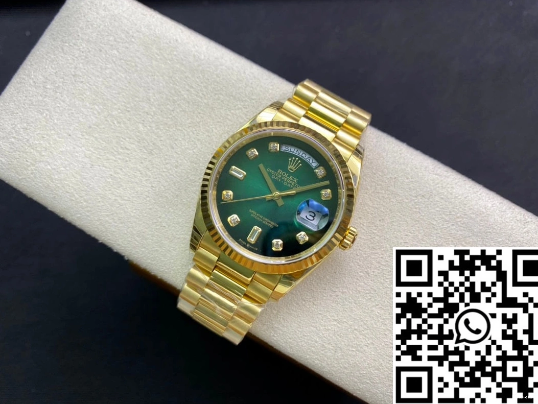 Yellow 1009 Contemporary EW M128238-0069 Factory Rolex Gradual Green Gold Day-Date Dial 0722